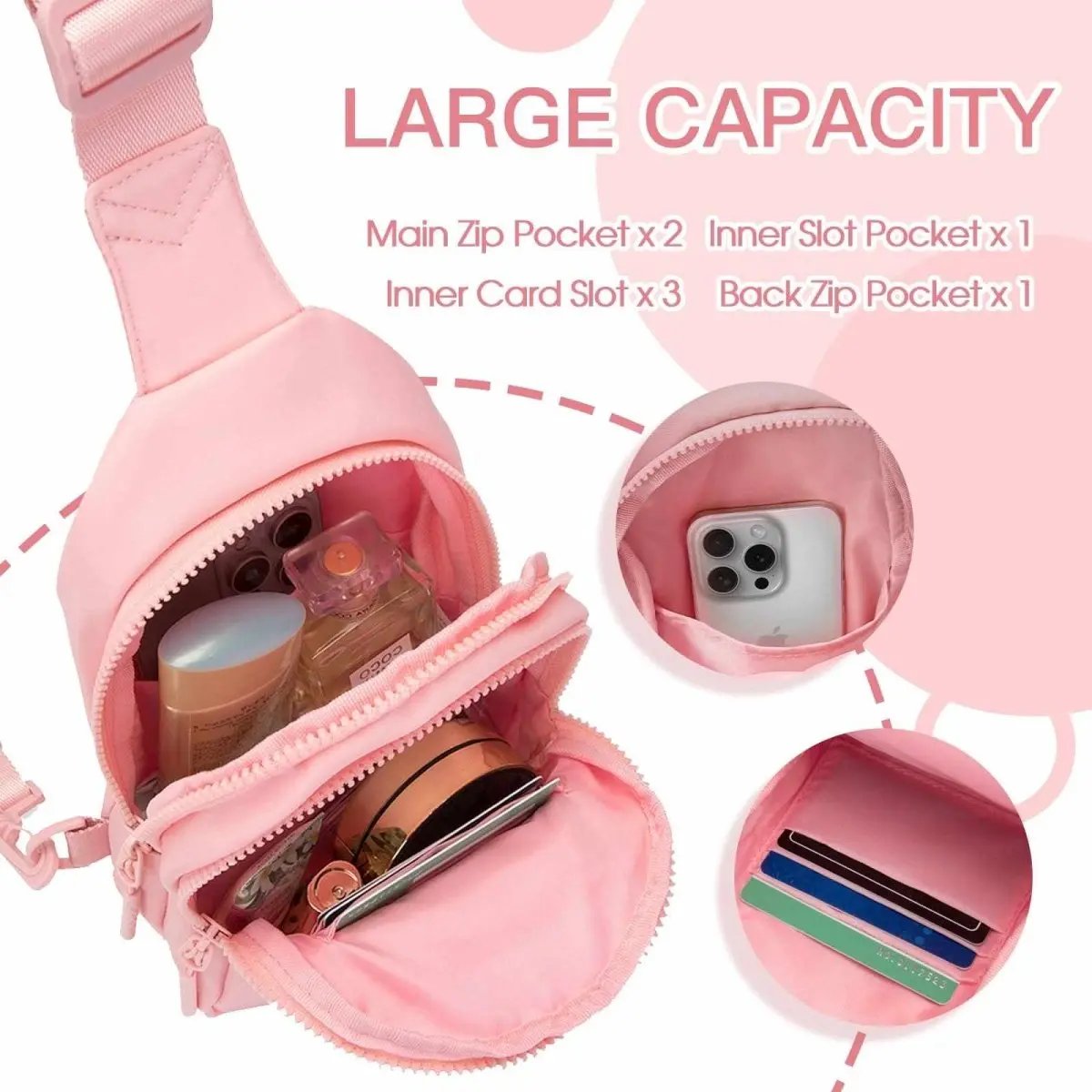 Small Initial Sling Bag Crossbody Bag Fanny Pack for Girls Women Cute Chest Bag Cross Body Bag Personalized Gift - Love Salve